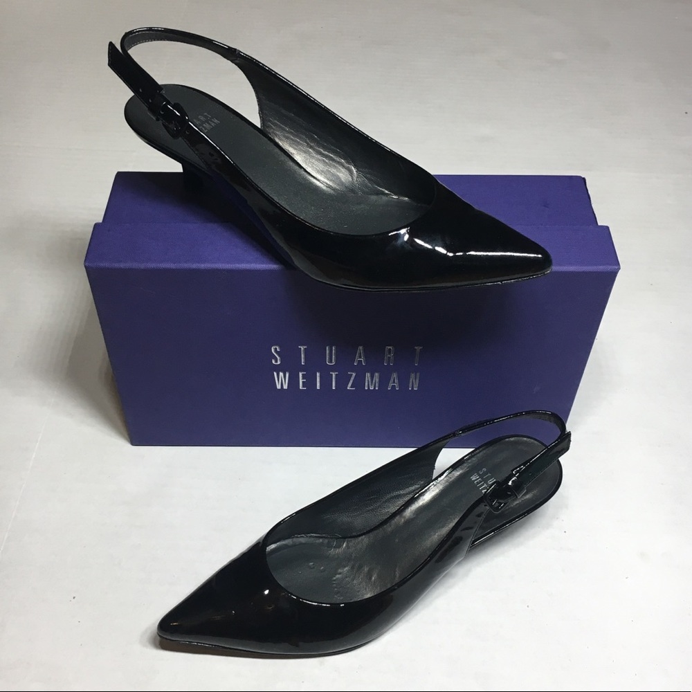 Stuart Weitzman black sling back heals